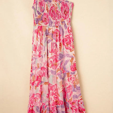 Floral Print Shirred One Shoulder Maxi Dress - Image 5