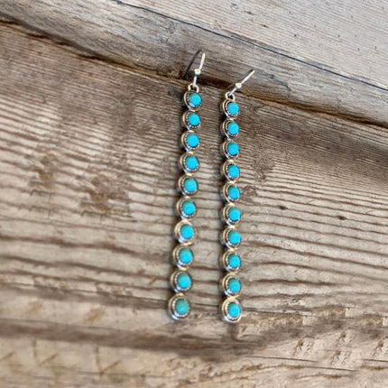 Artificial Turquoise Alloy Bar Earrings - Image 3