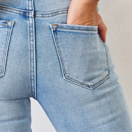 Kancan Full Size Mid Rise Y2K Slit Bootcut Jeans - Image 5