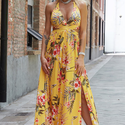 Halter Neck Split Dress - Image 1