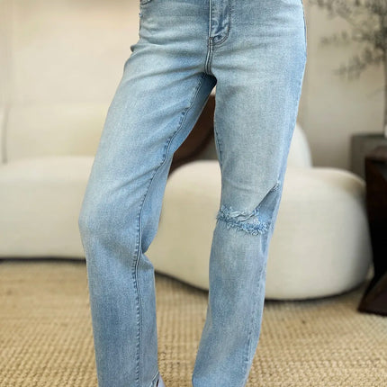 Judy Blue Full Size High Waist Distressed Straight Jeans - Image 2