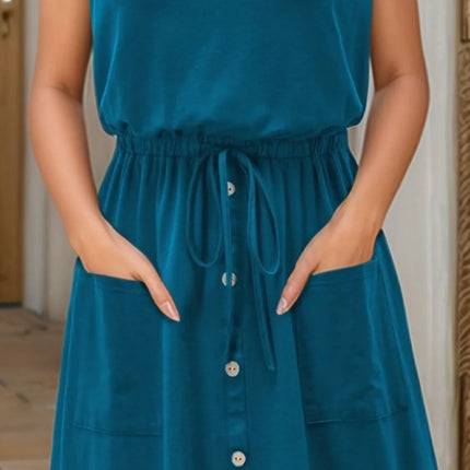 Full Size Round Neck Sleeveless Tank Dress Plus Size - Image 12