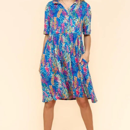 Haptics Johnny Collar Babydoll Dress with Side Pockets - Image 1