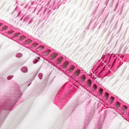 Floral Frilled Collar Short Sleeve Blouse Top - Image 8