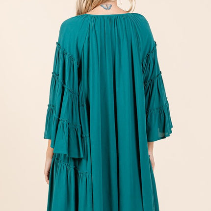 Mittoshop Frill Tie Neck Bell Sleeve Dress - Image 2