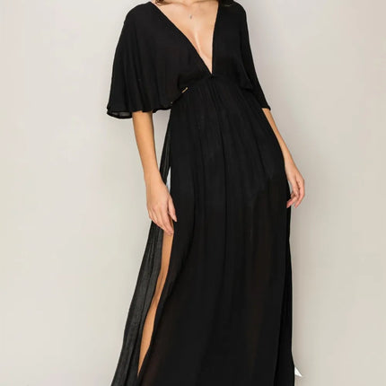 HYFVE Tie Back Maxi Split Cover Up Dress - Image 1