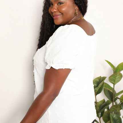 Mandy Swiss Dot Puff Sleeve Square Neck Blouse - Image 9