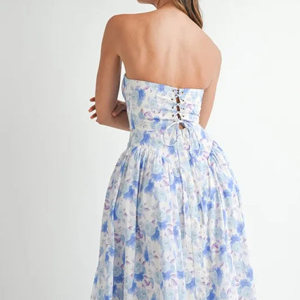 MABLE Sweetheart Neckline Floral Printed Midi Dress - Image 8