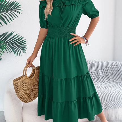 Smocked Off-Shoulder Tiered Dress - Image 8