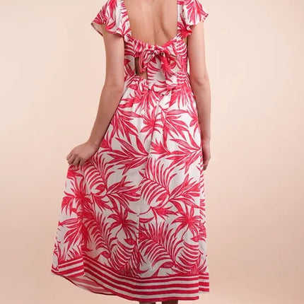 VERY J Tropical Printed Midi Summer Boho Dress - Image 4