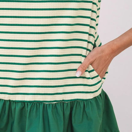 Stripe Woven Sleeveless Mini Dress - Image 6