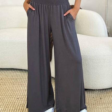 Basic Bae Full Size Smocked Wide Waistband Wide Leg Pants - Image 2