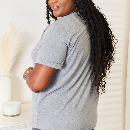 Simply Love Heart Graphic Cuffed Short Sleeve T-Shirt - Image 2