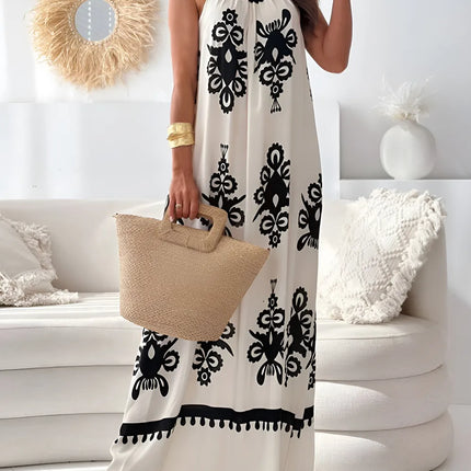 Printed Spaghetti Strap Sleeveless Maxi Dress - Image 1
