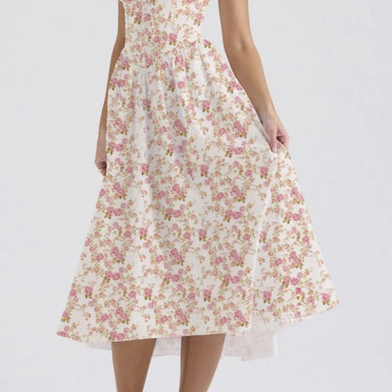 Floral V-Neck Sleeveless Midi Dress with Pockets - Image 5