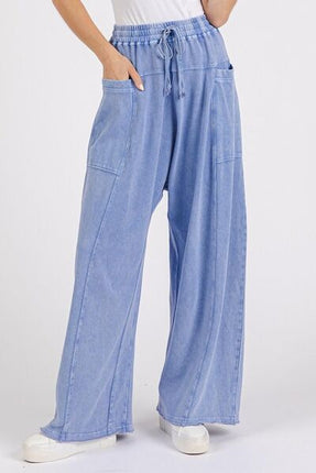 Mittoshop Mineral Wash Elastic Waist Baarrel Leg Baggy Pants - Image 4