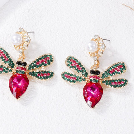 Natural Stone Bee Dangle Earrings - Image 8