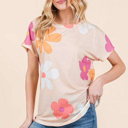 BOMBOM Floral Short Sleeve T-Shirt - Image 3
