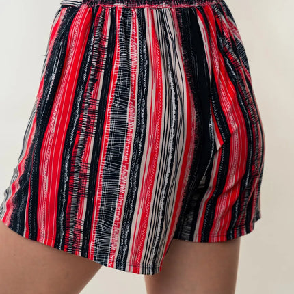 White Birch Full Size High Waisted Striped Shorts - Image 2