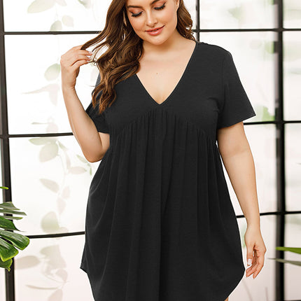 V-Neck Short Sleeve Lounge Dress - Image 7