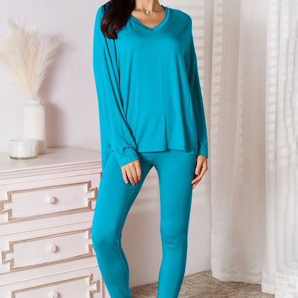 Basic Bae Full Size V-Neck Soft Rayon Long Sleeve Top and Pants Lounge Set - Image 11