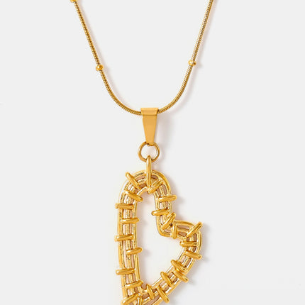 Stainless Steel Heart Earrings and Necklace Set - Image 3