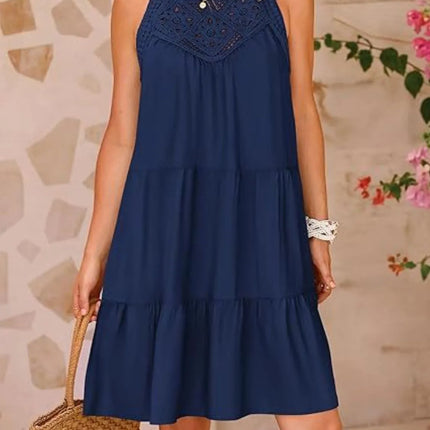 Ruffled Hem Lace Sleeveless Dress - Image 14