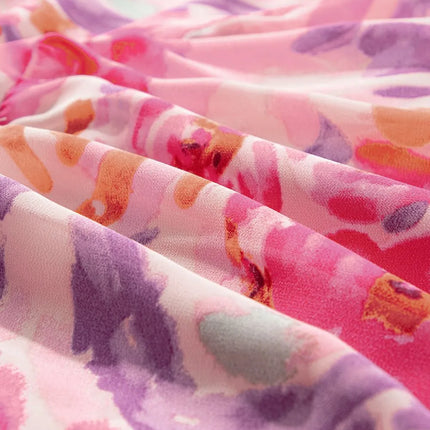 Floral Print Shirred One Shoulder Maxi Dress - Image 10