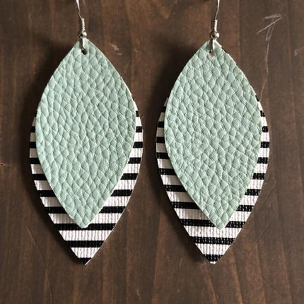 PU Leather Leaf Dangle Earrings - Image 7