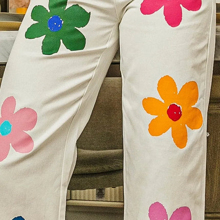 BiBi Flower Print Straight Legs Pants - Image 6