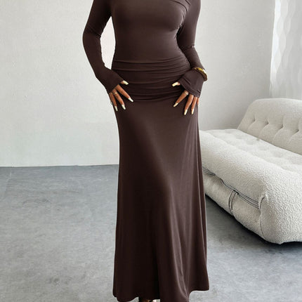 Devine Ruched Long Sleeve Maxi Dress - Image 9