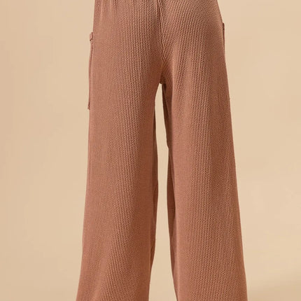 BiBi 2tone Cord Rib Waist Band Side Pocket Pants - Image 3