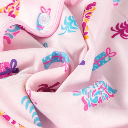 Printed Collared Neck Long Sleeve Lounge Dress - Image 7