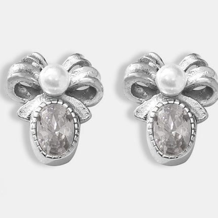 Titanium Steel Bow Stud Earrings - Image 5