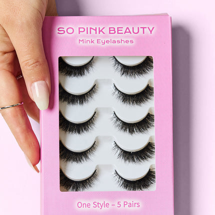 SO PINK BEAUTY Mink Eyelashes 5 Pairs - Image 4