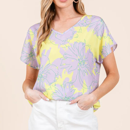 BOMBOM Floral Short Sleeve T-Shirt - Image 3