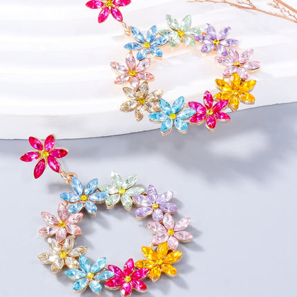 Rhinestone Flower Dangle Earrings - Image 15