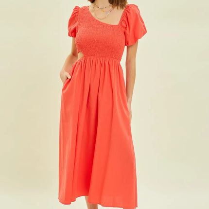 HEYSON Smocked Cutout Midi Dress - Image 3