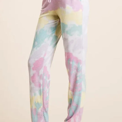 BiBi Tie Dye French Terry Casual Pants - Image 1