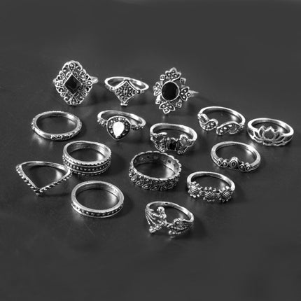 15 Piece Alloy Vintage Ring Set - Image 2