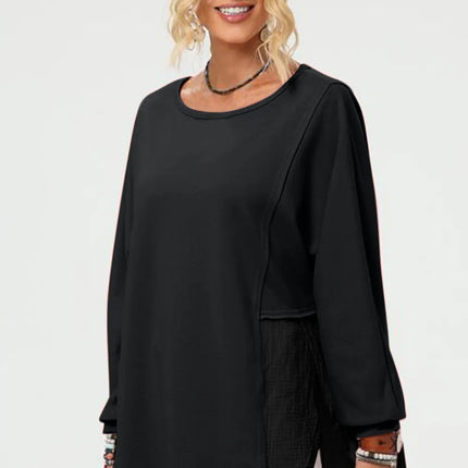 Double Take Full Size Long Sleeve High-Low T-Shirt - Image 6