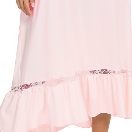 Lace Detail Short Sleeve Lounge Dress - Image 12