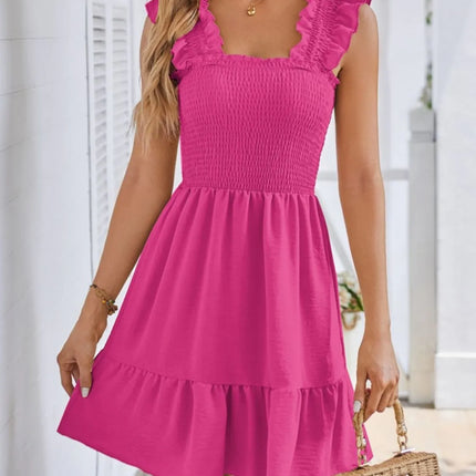 Smocked Square Neck Wide Strap Dress - Image 11