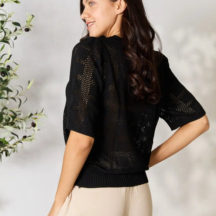 Mandy Ribbed Trim Round Neck Knit Top - Image 31