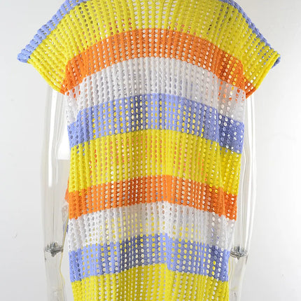 Slit Color Block V-Neck Cover-Up - Image 5