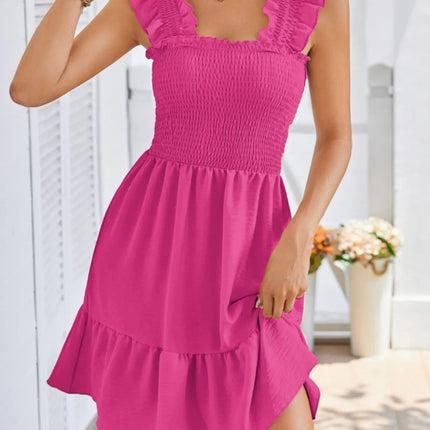 Smocked Square Neck Wide Strap Dress - Image 10