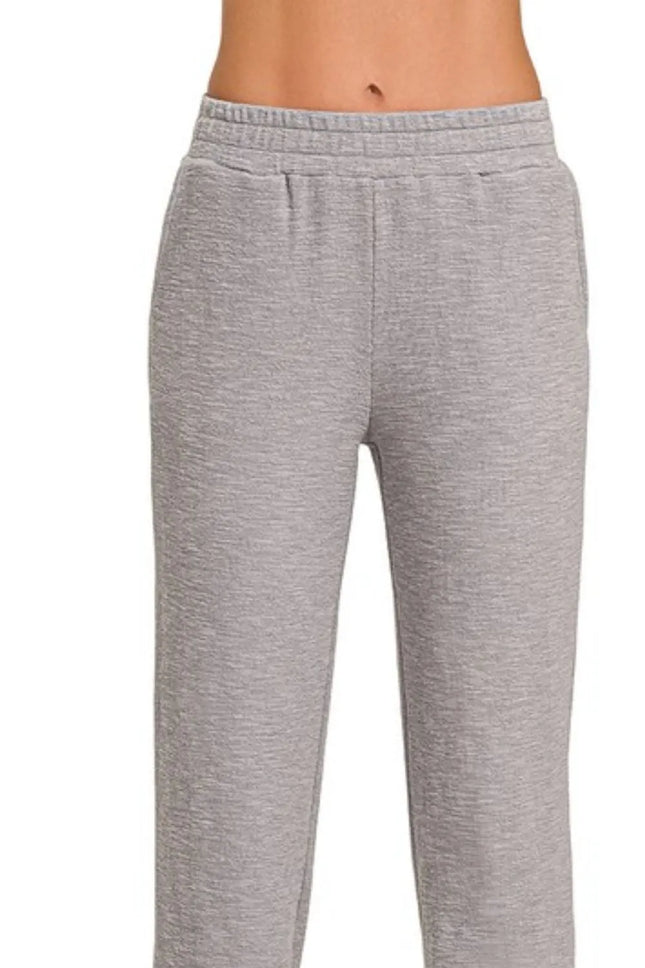 Zenana Cotton Slub Jogger Pants