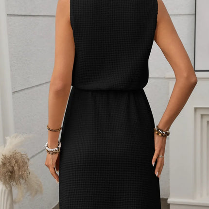 Waffle-Knit Drawstring Mini Tank Dress - Image 8