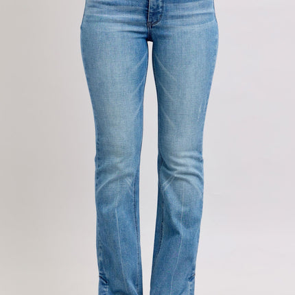 Judy Blue HW Tummy Control Vintage Wash Side Slit Slim Boot Jeans - Image 19