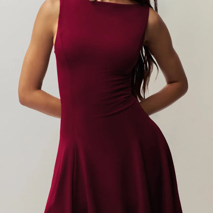 High-Low Round Neck Sleeveless Dress - Image 12